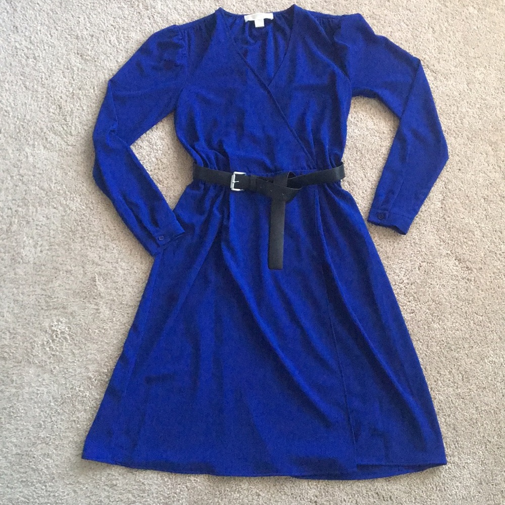 Michael Kors Blue faux wrap dress XS